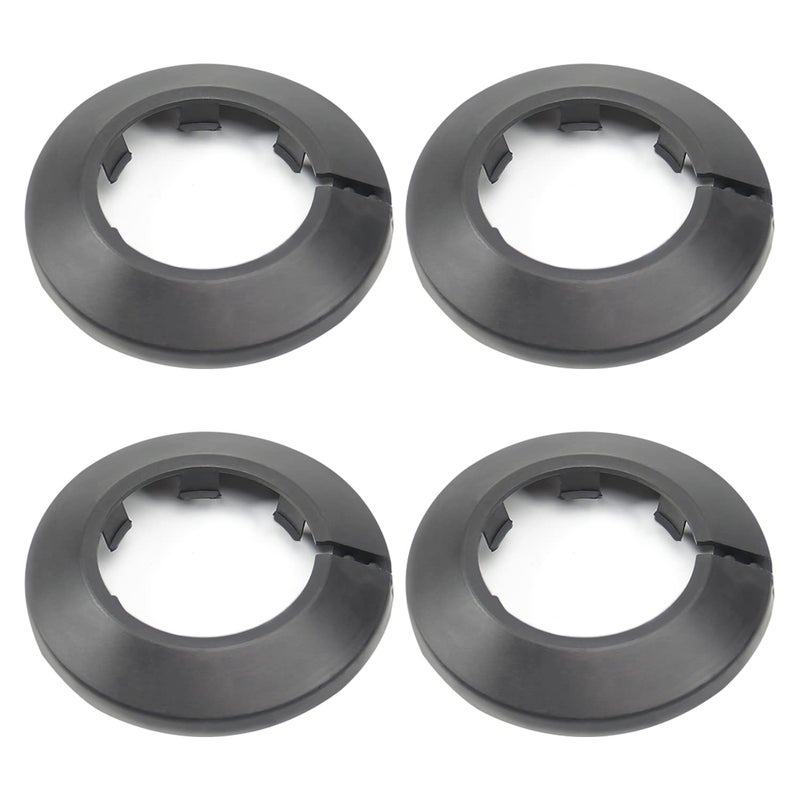 MroMax Fit 1.57"" Outer Diameter Flange Water Pipe Cover Decoration Black Plastic PP 40mm Escutcheon Pipe Collar for Wall Tube Decoration 4Pcs - Image 1